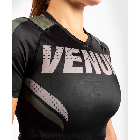 Venum ONE FC Impact Rashguard hort sleeves - for women - Black/Khaki, Colour: Khaki, Size: L, 5 image