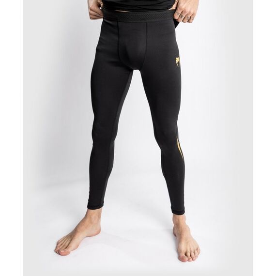 Venum Tempest 2.0 Compression Tights â€“ Black/Gold - XL, Colour: Schwarz, Size: XL