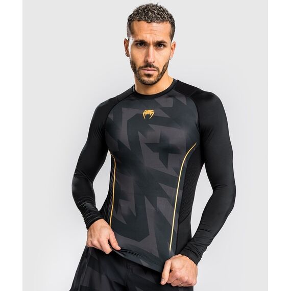 Venum Razor Rashguard Long Sleeves - Black/Gold - XL, Size: XL, Colour: Schwarz