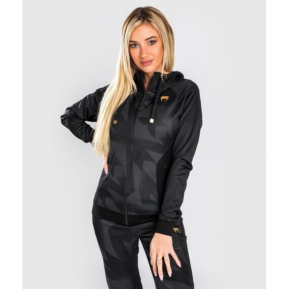 Venum Razor Hoodie - For Women - Black/Gold - S, Size: XS, Colour: Schwarz