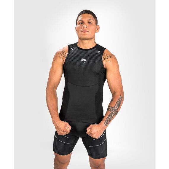 Venum Rashguard Sleevless Biomecha - Black/Grey - L, Taglia: L, Colore: Nero