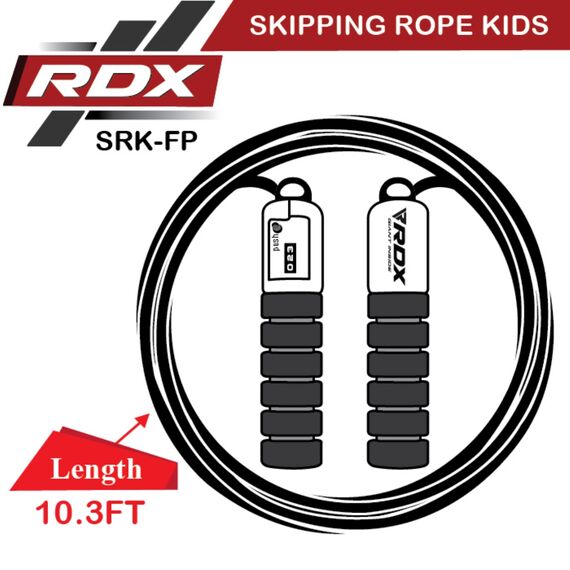 Skipping Rope Kids Plastic Abs Black-10Ft (15718), Colour: Schwarz, Length: 3.10m, 2 image