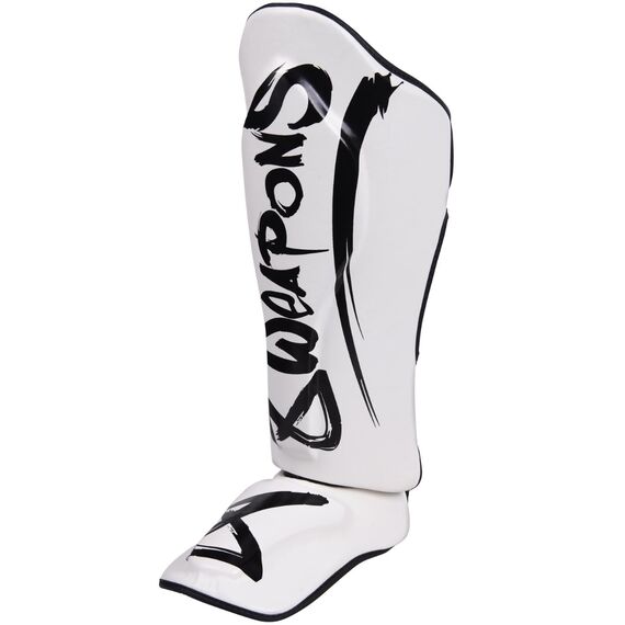 8 WEAPONS Schienbeinschoner, Unlimited 2.0, white-black, L, Taille: L, Couleur: Blanc, 3 image