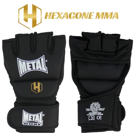 Gant Mma Pro Ss Pouce Octogon Noir S Spe Hexagone Mma, Taille: S, Couleur: Noir, 2 image