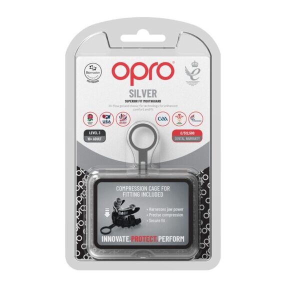 OPRO Silver Mundschutz: Schutz auf Wettkampfniveau für Kontaktsportarten, Bekleidungsgrösse: One Size, Farbe: Schwarz, 4 image