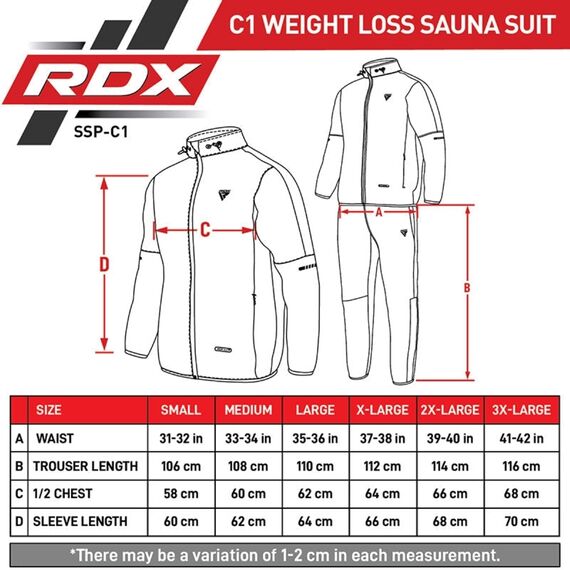 RDXSSP-C1U-L-Clothing Sauna Suit C1