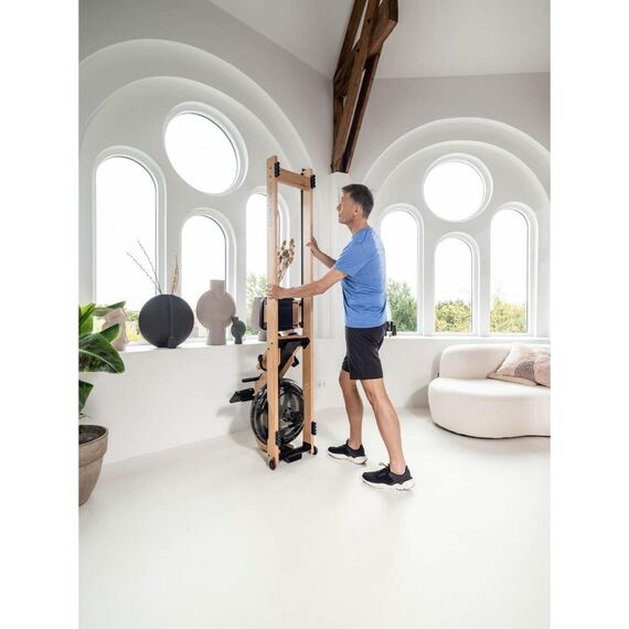 Perform w9i oak" wooden water rower Flow Fitness, 5 image