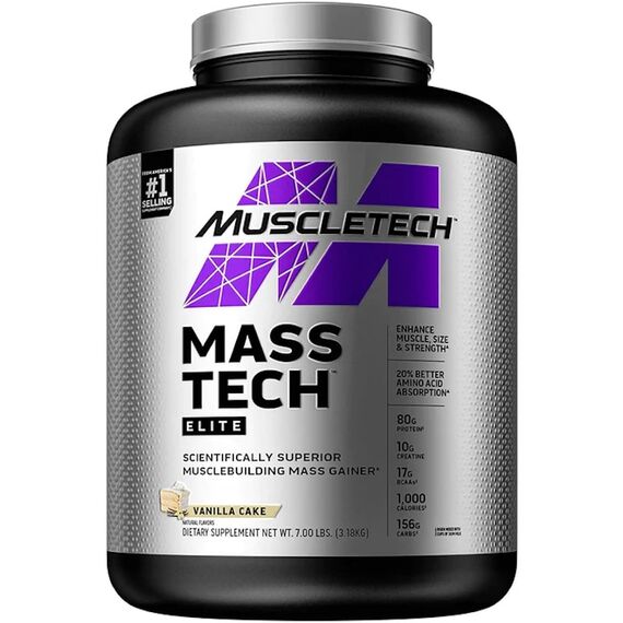 Mass-Tech Gainer Elite 3.18kg MuscleTech | Vainilla
