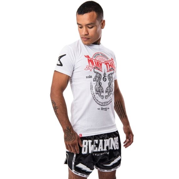 T-Shirt Sak Yant Tigers, Size: S, Colour: Weiss, 3 image