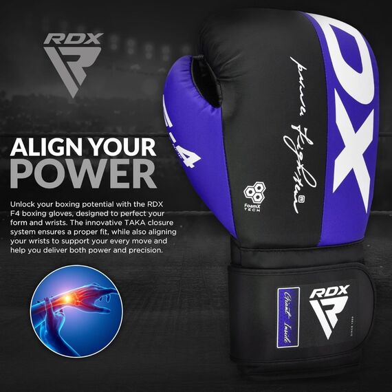 Boxing Gloves Rex F4 Blue/Black-16OZ, Colour: Blue, OZ: 16oz, 4 image