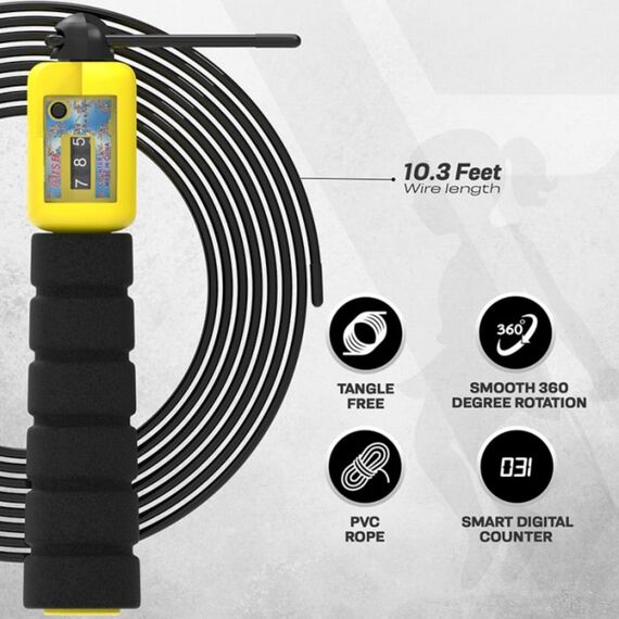 Skipping Rope Kids Plastic Abs Black-10Ft (15718), Colour: Schwarz, Length: 3.10m, 6 image