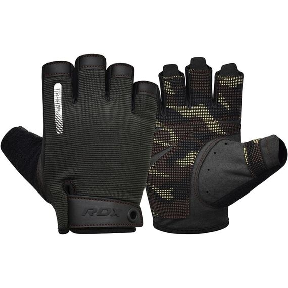 Gym Training Gloves T2 Half Brown-M, Size: M, Colour: Braun