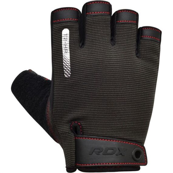 Gym Training Gloves T2 Half Red-M, Colour: Schwarz, Size: M, 9 image