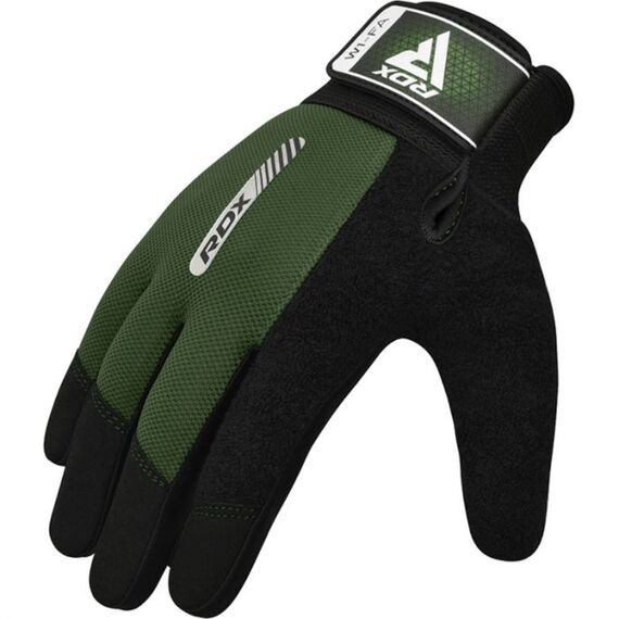 Gym Weight Lifting Gloves W1 Full Army Green, Colour: Green, Size: L, 4 image