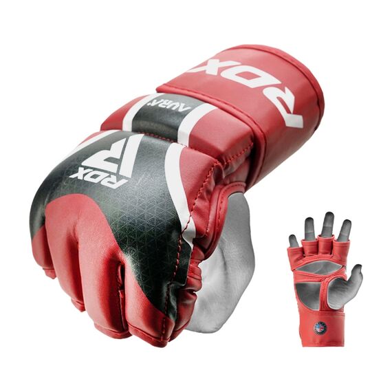 RDX Grappling Gloves Aura Plus T-17 Red/Black-S, Size: S, Colour: Rot, 3 image