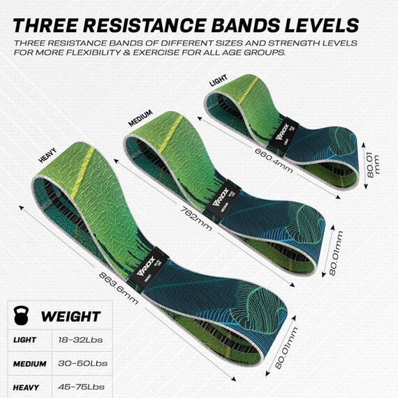 Bandes de résistance en tissu pour le fitness, Taille: Taille unique, Couleur: Multicolore, 3 image