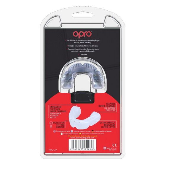 OPRO Braces Mouthguard: Optimal Protection for Braces Wearers, Size: One Size, Colour: Weiss, 4 image