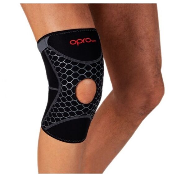 OproTec Knee Sleeve with Open Patella-Large, Bekleidungsgrösse: L, Farbe: Schwarz