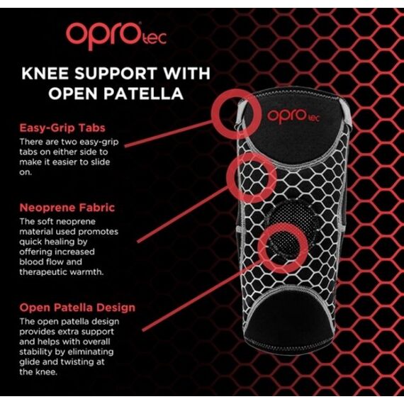 OproTec Knee Sleeve with Open Patella-Large, Bekleidungsgrösse: L, Farbe: Schwarz, 3 image