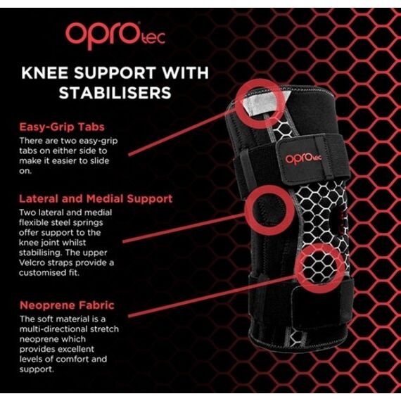 OproTec Knee Sleeve with Stabilizer-Medium, Bekleidungsgrösse: M, Farbe: Schwarz, 3 image