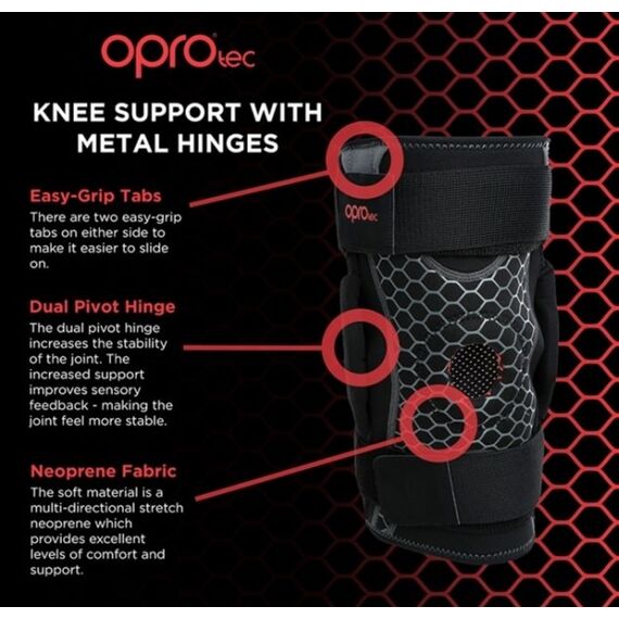 OproTec Knee Sleeve with Metal Hinges-Medium, Bekleidungsgrösse: M, Farbe: Schwarz, 3 image