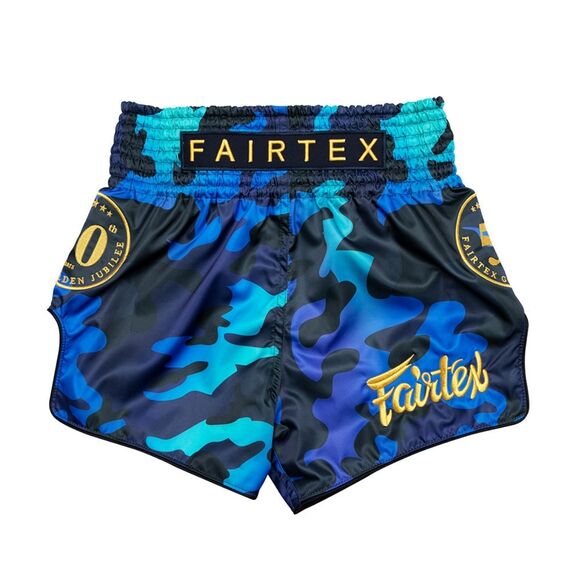 Muay Thai Shorts Fairtex Golden Jubilee, Size: 2XL, Colour: Blue