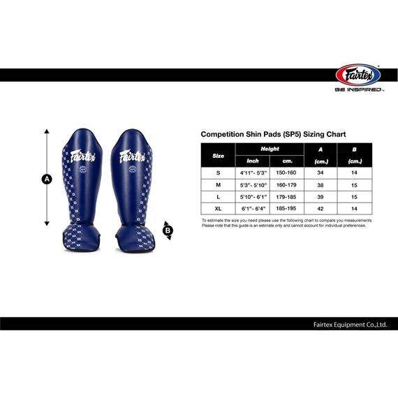 Schienbeinschützer Fairtex SP5 Compétition, Bekleidungsgrösse: L, Farbe: Blau, 3 image