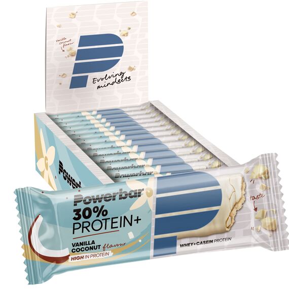 30% Protein+ 55g PowerBar (pack of 15) | Vanilla Coconut
