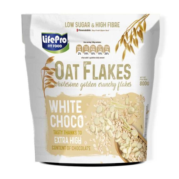 Oat Flakes 800g Life Pro | White Chocolate