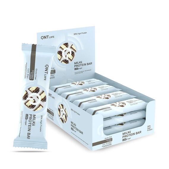 Milkii Protein Bar 60g QNT (pack of 12) | Coconut