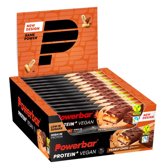 Vegan protein bar 2x21g PowerBar (pack of 12) | Chocolate Peanuts