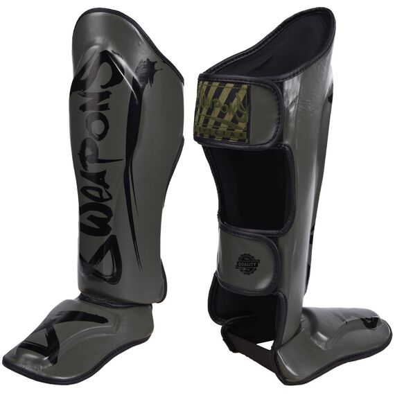 Shin Guards - Unlimited 2.0, Size: XL, Colour: Khaki