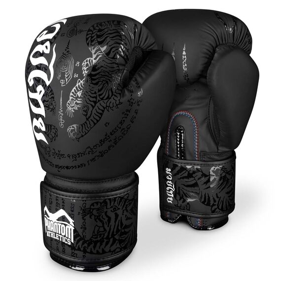 Boxhandschuhe Muay Thai, Farbe: Schwarz, OZ: 12oz