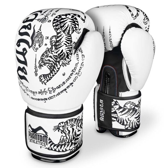 Gants de boxe Muay Thai, Couleur: Blanc, OZ: 12oz