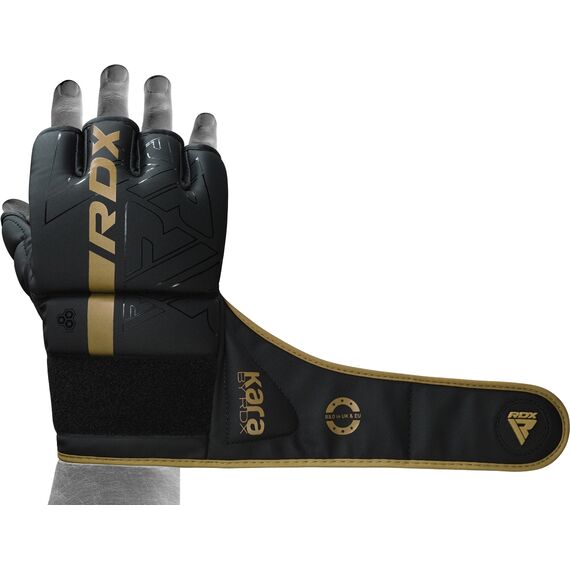 Grappling Gloves F6 Matte Golden-S, Size: S, Colour: Schwarz, 6 image