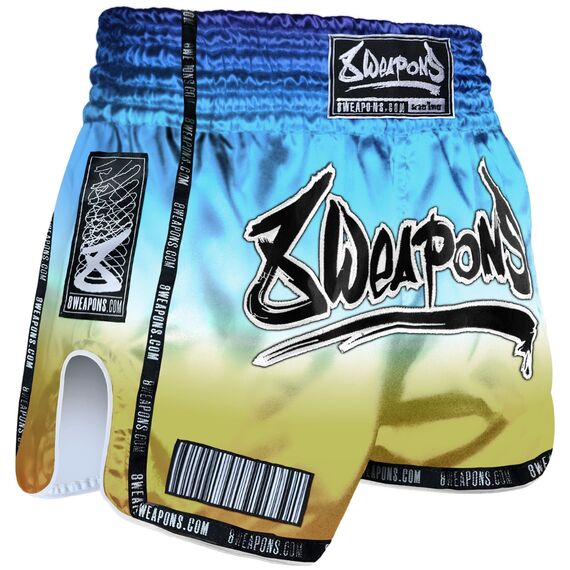 8 WEAPONS Muay Thai Shorts - Vivo Sunrise S, Size: S, Colour: Blue