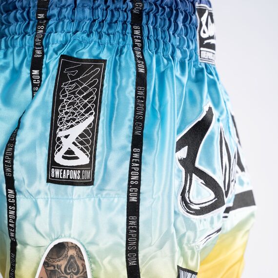 8 WEAPONS Muay Thai Shorts - Vivo Sunrise S, Size: S, Colour: Blue, 4 image