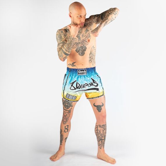 8 WEAPONS Muay Thai Shorts - Vivo Sunrise S, Size: S, Colour: Blue, 5 image