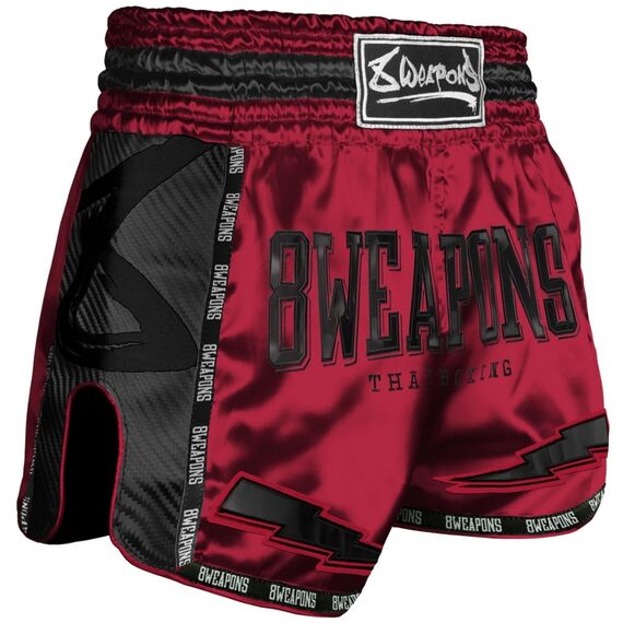 8 Weapons Muay Thai Shorts Carbon -  Dawn, Colour: Rot, Size: S