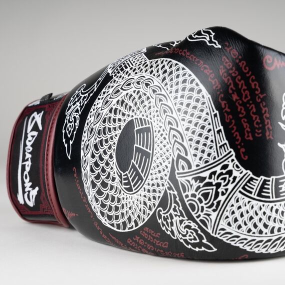 8 WEAPONS Boxing Gloves - Sak Yant Naga black 16 Oz, Colour: Schwarz, OZ: 16oz, 4 image