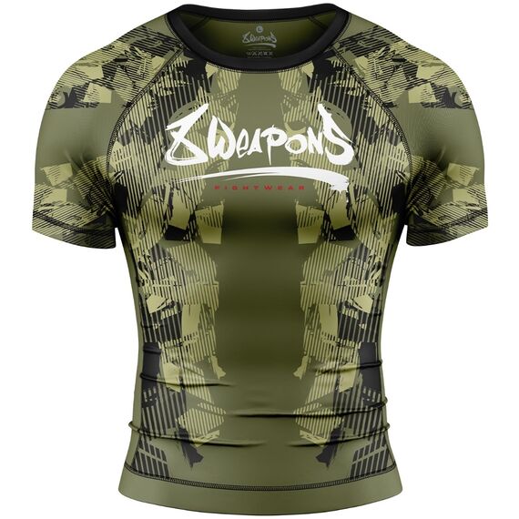 8 WEAPONS Rashguard, S/S, Hit 2.0, olive-black, L, Size: L, Colour: Khaki