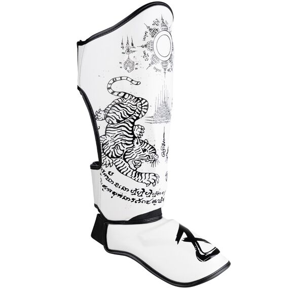 8 WEAPONS Shin Guards - Sak Yant Tigers white XL, Size: XL, Colour: Weiss, 13 image