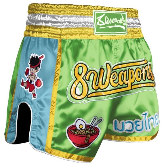 8 WEAPONS Muay Thai Shorts - Yummy green L, Size: L, Colour: Green