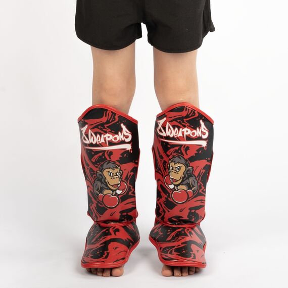 8 WEAPONS Kids Shin Guards - Joe black-red L/XL, Colour: Rot, Size: L-XL, 4 image