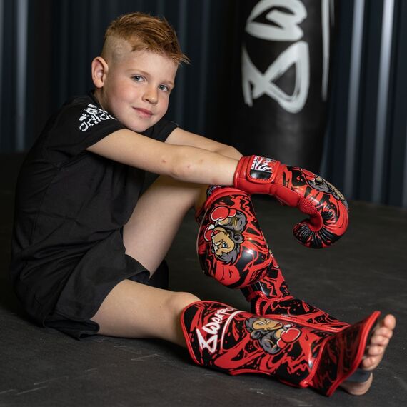 8 WEAPONS Kids Shin Guards - Joe black-red L/XL, Colour: Rot, Size: L-XL, 6 image