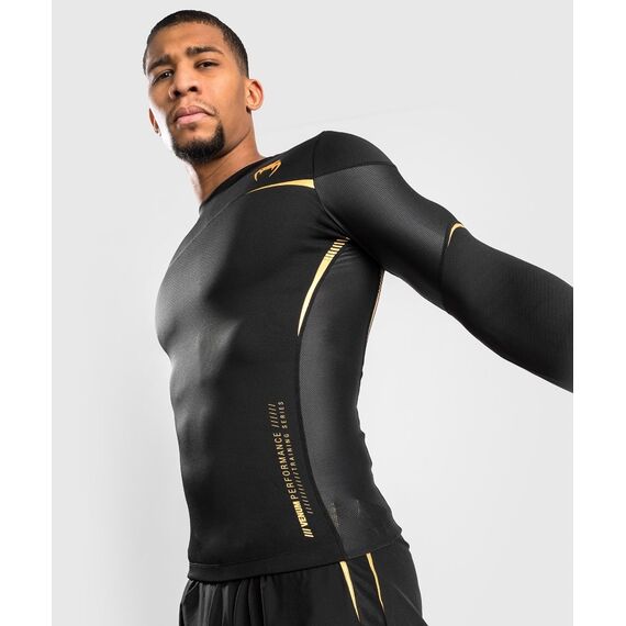 Venum Tempest 2.0 Rashguard Long Sleeves â€“ Black/Gold - XL, Colour: Schwarz, Size: XL, 4 image