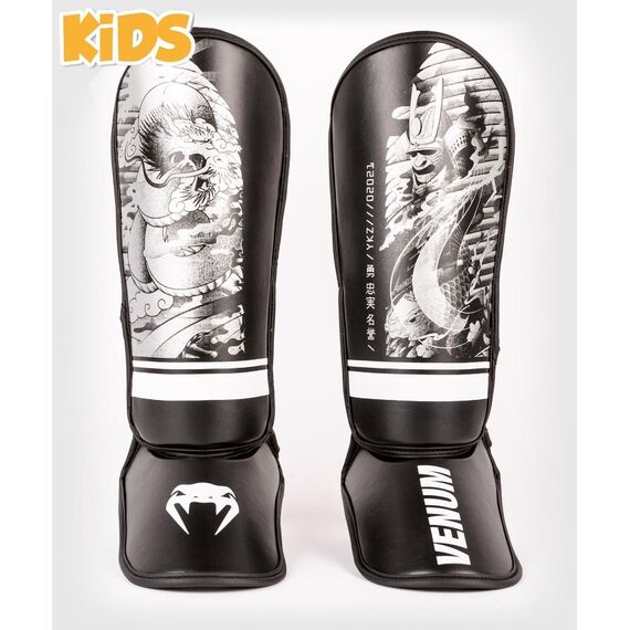 Venum YKZ21 Shin Guards - For Kids - Black/White - S, Colour: Schwarz, Size: S