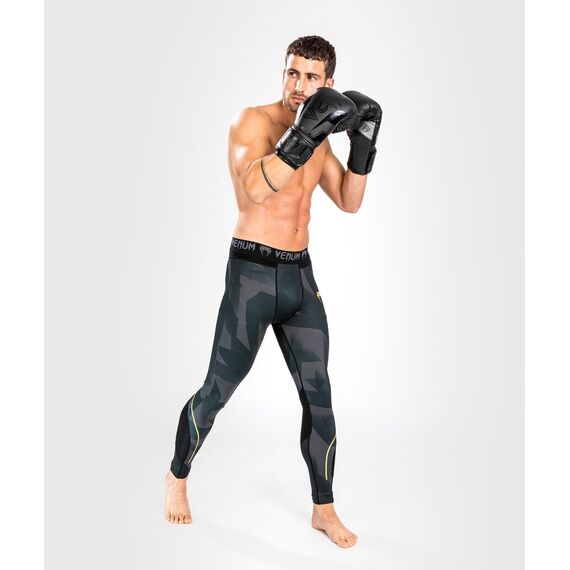 Venum Razor Spats - Black/Gold - L, Size: L, Colour: Schwarz