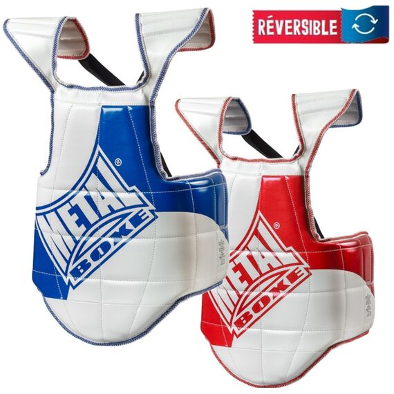 Plastron Reversible Multiboxe T1 (-65 Kg), Size: M, Colour: Weiss