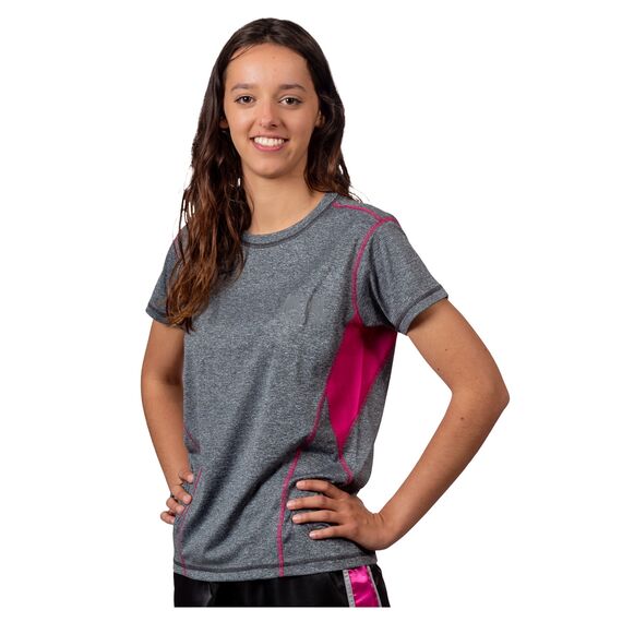 Tee Shirt Femme Technic Gris/Fuschia Tl, Size: L